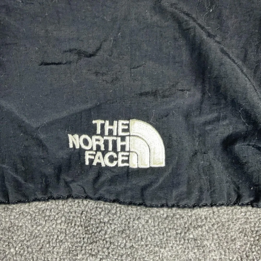 The North Face Vest Mens Large Gray Black Fleece Windbreaker Full Zip Pockets